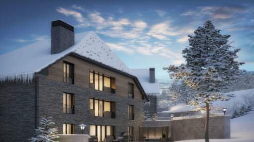 New construction in the old town of Vielha, Aran Valley New construction in the old town of Vielha, Aran Valley